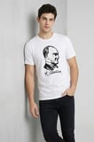 JANES Erkek Atatürk Baskılı Tişört Kısa Kollu Bisiklet Yaka T-Shirt - Beyaz