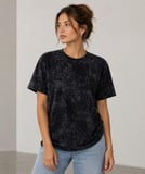 JANES Yıkamalı Washed Effect Tişört Bisiklet Yaka Sokak Stil Kısa Kol T-Shirt - Siyah