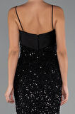 Askılı Midi Pul Payet Gece Elbisesi ABK2429