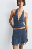 ALLBUCKS Pull & Bear Boncuklu Tül Mini Etek ABPNB00034