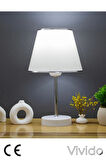 Beyaz Krom Safir Modern Abajur