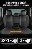 Fiat Scudo  Uyumlu 5 KOLTUK TAM SET MAY SERİSİ DERİ OTO KOLTUK KILIFI KOKMA TERLETME YAPMAZ SİYAH