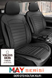 Volvo Xc60  Uyumlu 5 KOLTUK TAM SET MAY SERİSİ DERİ OTO KOLTUK KILIFI KOKMA TERLETME YAPMAZ SİYAH