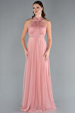 Halter Yaka Uzun Abiye Elbise ABU3252