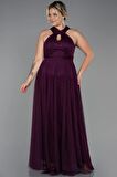 Halter Yaka Uzun Büyük Beden Abiye ABU3253