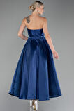 Straplez Midi Tafta Abiye Elbise ABU4049