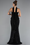 Straplez Peplum Detay Taşlı Uzun Balık Abiye ABU5131
