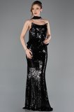 Straplez Yaka Peplum Kesim Uzun Pul Payet Abiye ABU5721