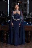 Taşlı Straplez Yaka Peplum Uzun Balık Abiye Elbise ABU5866
