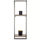 Metal Duvar Rafı Ahşaplı Duvara Sabit Banyo Organizer