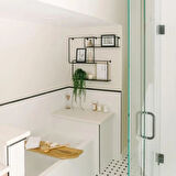 Banyo İçin Ferforje Raf Üçlü Metal Banyo Rafı