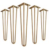 Masa Mobilya Ayakları İçin Metal Altın Gold Firkete Takımı 80 Cm