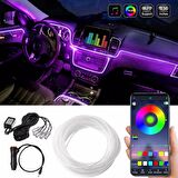 Araç İçi App Kontrollü RGB Atmosfer Ambiyans Led Neon Lamba 5 Parça 6 Metre