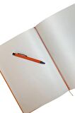 Acar Termo Deri Esnek Kapaklı 21*30 Cm 128 Sayfa Cizgili Kareli Dot Cizgisiz Sayfalı Defter Turuncu