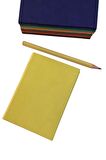 Acar Termo Deri Esnek Kapaklı 10,5*15 Cm 160 Sayfa Kareli Defter Limon Sarısı