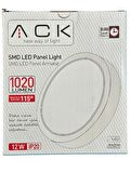 Ack 12W 6500K (Beyaz Işık) Sıva Üstü Led Armatür