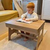 Çocuk Aktivite Masası + 1 Sandalye - % 100 MDF-Üstün Kalite-Açılabilir Masa- Kahverengi
