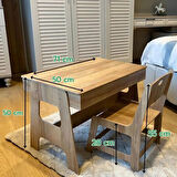Çocuk Aktivite Masası + 1 Sandalye - % 100 MDF-Üstün Kalite-Açılabilir Masa- Kahverengi