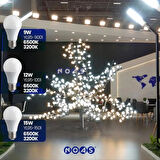  NOAS 12W LED AMPUL 720LM BEYAZ-6500K 3 ADET
