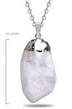 Sertifikalı Ham Işlenmemiş Doğal Beyaz Kuvars Taşı Kolye