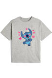 Kaliteli Pamuk Penye Kız Çocuk Baskılı Tshirt 5 6 7 8 9 10 11 12 13 14 yaş Lilo Stitch