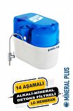 Su Arıtma Cihazı 14 Aşamalı – Alkali – Mineral Detoks Filtreli – LC Membran Mavi Beyaz