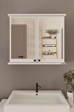 Furniqo AD-1 Banyo Dolabı, Aynalı Dolap, Lavabo Üstü Dolap, İki Kapaklı Aynalı Dolap 