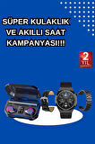 Yeni Nesil Kampanyası Bluetooth Bağlantılı Akıllı Saat ve Kablosuz Kulaklık Dijital Göstergeli