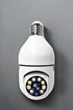Ampul Görünümlü Güvenlik Kamerası Duylu Wifi Kamerası Dönebilen
