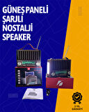 KTF-1428 Solar Enerjiyle Şarj Olabilen Bluetooth Nostalji Hoparlör – Taşınabilir, Güçlü Ses, MP3 Okuyucu