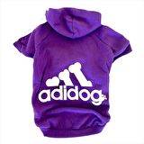 Mor Adidog Kapşonlu Köpek Sweatshirt Köpek Kazağı