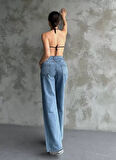 35 AVM Palazzo Jeans Pantalon - Mavi