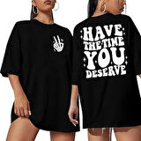 35 AVM Bisiklet Yaka Kısa Kol Baskılı T-shirt - Siyah