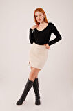 35 AVM Geniş Yaka Siyah Basic Body Bluz