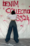 35 AVM Lacivert Geniş Paça Jeans Pantolon