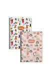 Keskin Color Animal Friends Çizgili Defter Seti (2’li) | 16.5 x 22.5 cm | Spiralli – 80 Yaprak