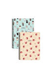 Keskin Color Coffee Çizgili Defter Seti (2’li) | 16.5 x 22.5 cm | Spiralli – 80 Yaprak