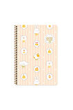 Keskin Color Kawaii Çizgili Stickerli Defter | 16,5 x 22,5 cm | Spiralli – 80 Yaprak