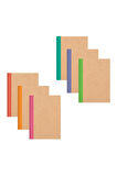Keskin Color Kareli Stickerli Kraft Kapak 6'lı Defter Set | 18,5 X 26 Cm | 50 Yaprak