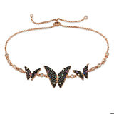 Gümüş Rose Kelebek Asansör Bileklik