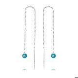 Gümüş Nazar Zincirli Küpe