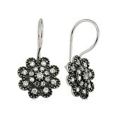 Gümüş Sallantılı Çiçek Küpe