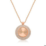 Gümüş Rose Oval Fırfır Bayan Kolye
