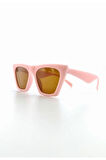 Sevimli Çocuk Güneş Gözlüğü Pembe Çekik Çerçeve UV 400 Korumalı CE Belgeli Kids Çocuk Güneş Gözlüğü
