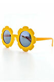 Sevimli Çocuk Güneş Gözlüğü Koyu Sarı Papatya Çerçeve UV 400 Korumalı CE Belgeli Güneş Gözlüğü Unise