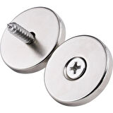 50 Adet 25x10/5x5,5 Mm Neodyum Mıknatıs Havşa Delikli Magnet Vida Atılabilir N35 Nikel Paslanmaz