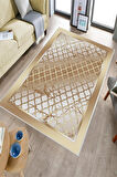 Gold Dot Keçe Kaymaz Taban Modern Salon Saçaksız Halı B1283