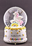 Little Star Gökkuşağı Unicorn Kar Küresi Orta Boy Işıklı Müzikli 12cm-30G