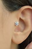 Rose Arkası Düz Çelik Çiçekli Tragus Piercing Helix Lob Kıkırdak