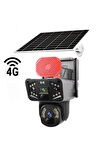 Solar Panelli, Güneş Enerjili, SIM Kartlı 4G, 6MP Çift Lensli PTZ Güvenlik Kamerası-Adtp33